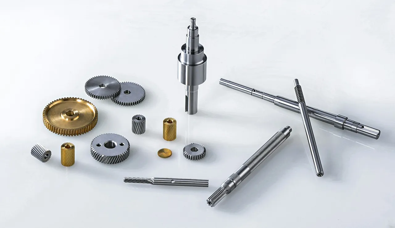 A set of precision-machined metal components produced from reverse-engineered drawings